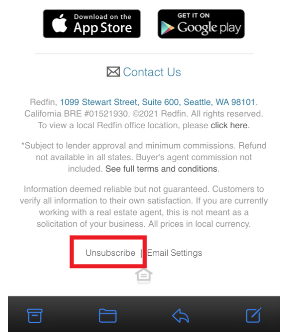 Unsubscribe from Notifications Redfin Customer Service